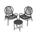 Image of a Black 3 Piece Patio Bistro Set