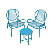 Image of a Blue 3 Piece Patio Bistro Set