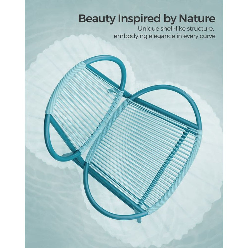 Image of a Blue 3 Piece Patio Bistro Set