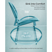 Image of a Blue 3 Piece Patio Bistro Set