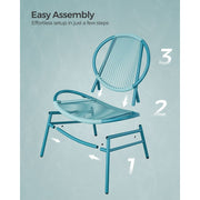 Image of a Blue 3 Piece Patio Bistro Set