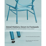 Image of a Blue 3 Piece Patio Bistro Set