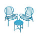 Image of a Blue 3 Piece Patio Bistro Set