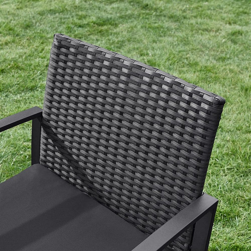Image of a PE Rattan 2 Patio Chairs And Table Black
