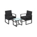 Image of a PE Rattan 2 Patio Chairs And Table Black
