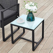 Image of a Black PE Rattan 2 Patio Chairs And Table Set