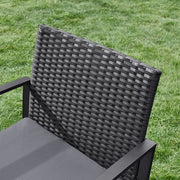 Image of a Black PE Rattan 2 Patio Chairs And Table Set