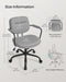 Image of a Songmics grey leather office chair with wheels and arms