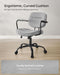 Image of a Songmics grey leather office chair with wheels and arms
