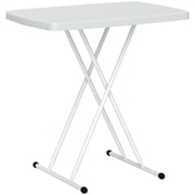 White Folding Outdoor Table Space-Saving and Lightweight by Outsunny