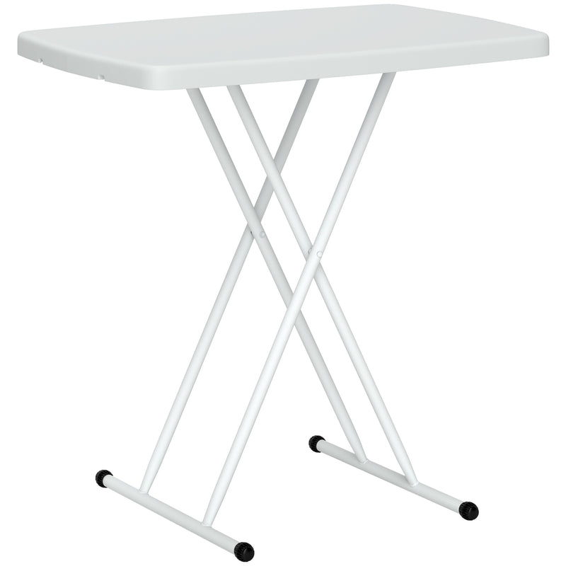 White Folding Outdoor Table Space-Saving and Lightweight by Outsunny