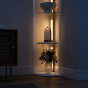 Corner Floor Lamp with LED Lights 5 Shelves for Home Storage Grey Homcom