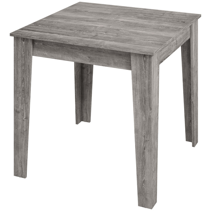 HOMCOM grey wood-effect square dining table, studio angle shot
