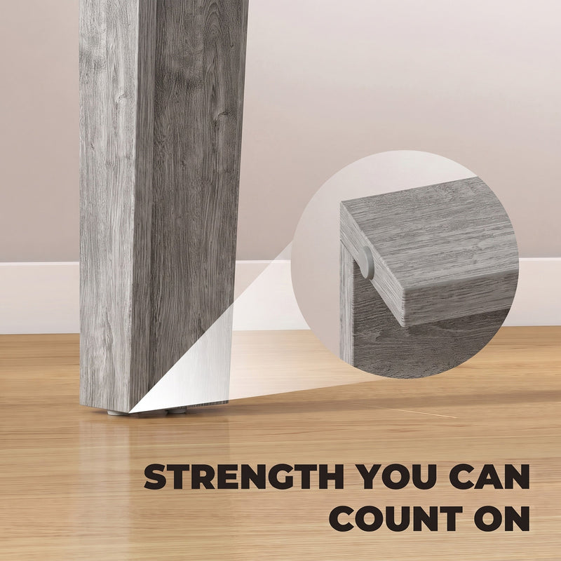 Close-up of a table leg and non-slip foot pad