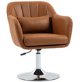 Swivel Lounge Chair with Adjustable Height and Padded Support for Home Comfort Brown