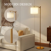 LED Floor Lamp with Remote Control for Living Room Ambient Light Gold Tone AOSOM