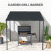 Wall Mounted 2.4 x 2.4 m Pergola Gazebo with UPF30+ Canopy and Metal Frame in Dark Grey by Outsunny