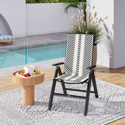 Black Rattan Reclining Garden Chairs Set Weather Resistant and Adjustable by Outsunny