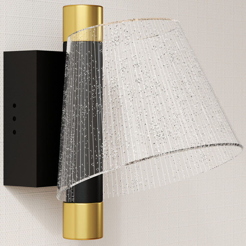 Black LED Wall Lights 2 Pack with Adjustable Colour Temperature for Bedroom or Hallway