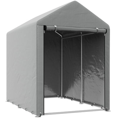 1.8 x 1.2m Portable Storage Shed with Accessories for Garden Tools, Light Grey Outsunny