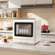 Compact 6L Tabletop Dishwasher with Five Cleaning Modes Ideal for Small Kitchens White AOSOM
