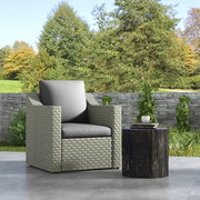 4 Piece Outdoor Seat Cushion Set with Backrest Water Repellent Pads for Sofa Chair Grey AOSOM