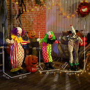 Dimension diagram showing the height of each of the three stacked Halloween clowns