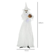 Dimensions diagram showing the standing witch at 189 cm tall and 47 cm wide