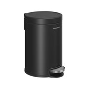 Steel bathroom pedal bin, 3L, Ink Black, by Songmics