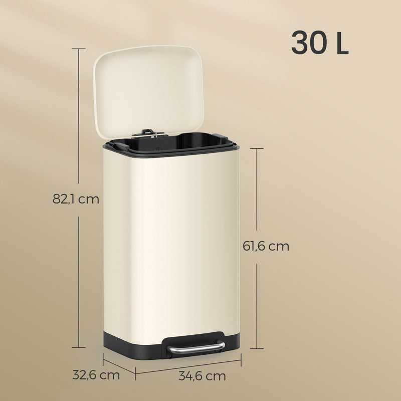 Songmics 30L pedal bin - open lid view