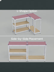 Layout diagram showing the 2 units set up in an L shape or side by side