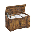 VASAGLE white storage bench with hinged lid, front view
