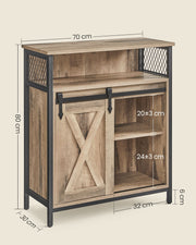 Dimensions diagram showing the cabinet at 70 x 30 x 80 cm with 32 cm compartments