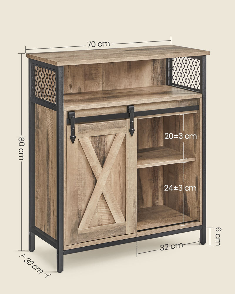 Dimensions diagram showing the cabinet at 70 x 30 x 80 cm with 32 cm compartments
