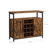Line drawing of the cabinet labelled 100 cm wide, 35 cm deep and 81.4 cm tall