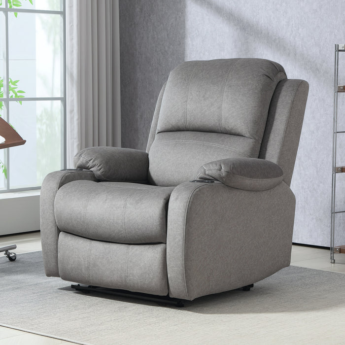 Grey Microfibre Manual Reclining Armchair With Footrest by HOMCOM