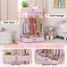 Kids Clothes Rail with Storage Shelves for Ages 3-8 Pink by AIYAPLAY