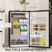 Black 91L Freestanding Under Counter Fridge with Lock by HOMCOM