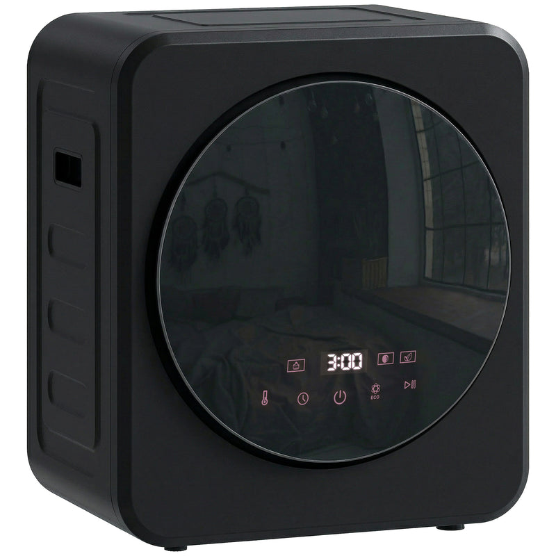 Compact Tumble Dryer for Small Spaces with Quick Drying and Wall Mount Option Black AOSOM