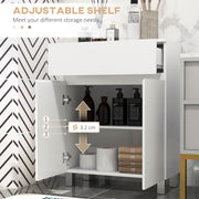 Freestanding Bathroom Storage Cabinet with Adjustable Shelf for Organised Spaces White