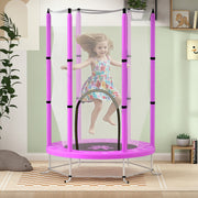 Purple 4.6FT Toddler Trampoline with Safety Net for Ages 3 to 6 Indoor Outdoor Use by Outsunny AOSOM