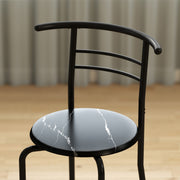 Three Piece Space Saving Dining Set with Stools Ideal for Small Kitchens Black