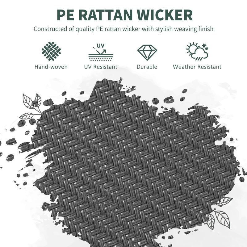 Grey Set of 4 Stackable Rattan Garden Chairs for Easy Storage