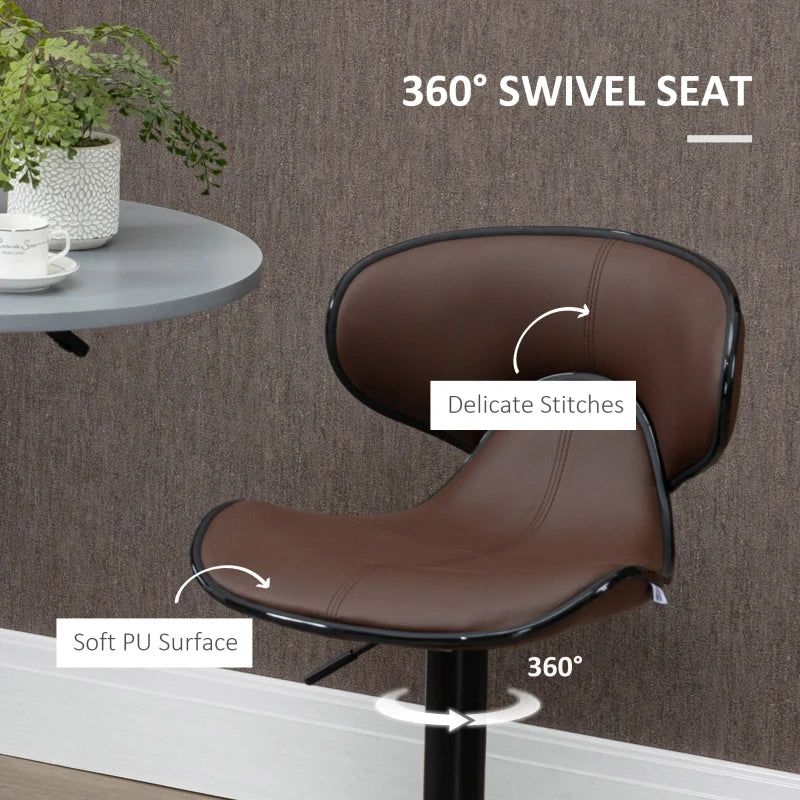 Brown soft PU swivel seat with delicate stitching, 360 degree swivel