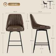 Dimensions diagram of the bar stool showing 48 cm width, 53 cm depth, 92 cm height, 66 cm seat height and 120 kg capacity