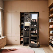 Lockable 360 Degree Swivel Jewellery Armoire with Frameless Full Length Mirror by Songmics