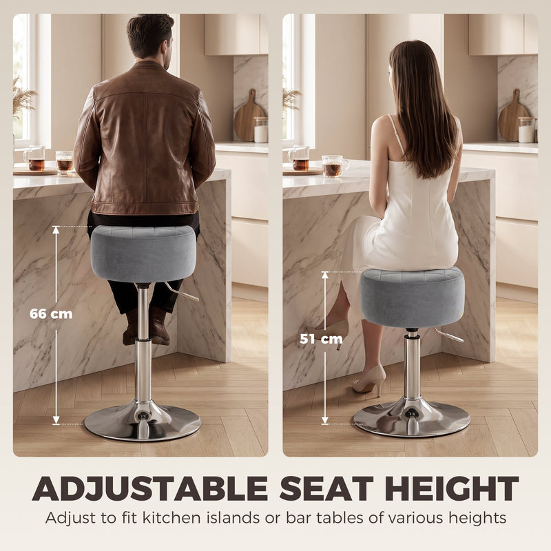 Swivel Kitchen Stool, Grey