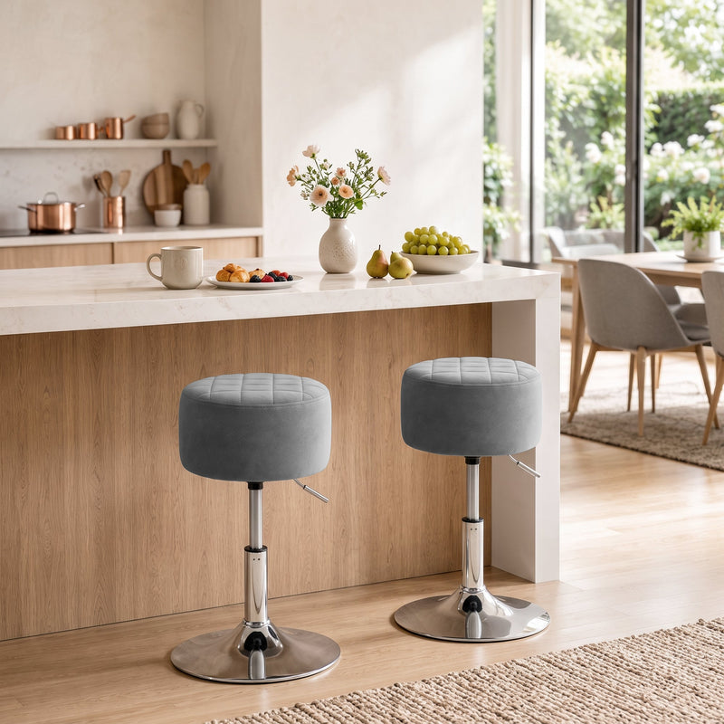 Swivel Kitchen Stool, Grey