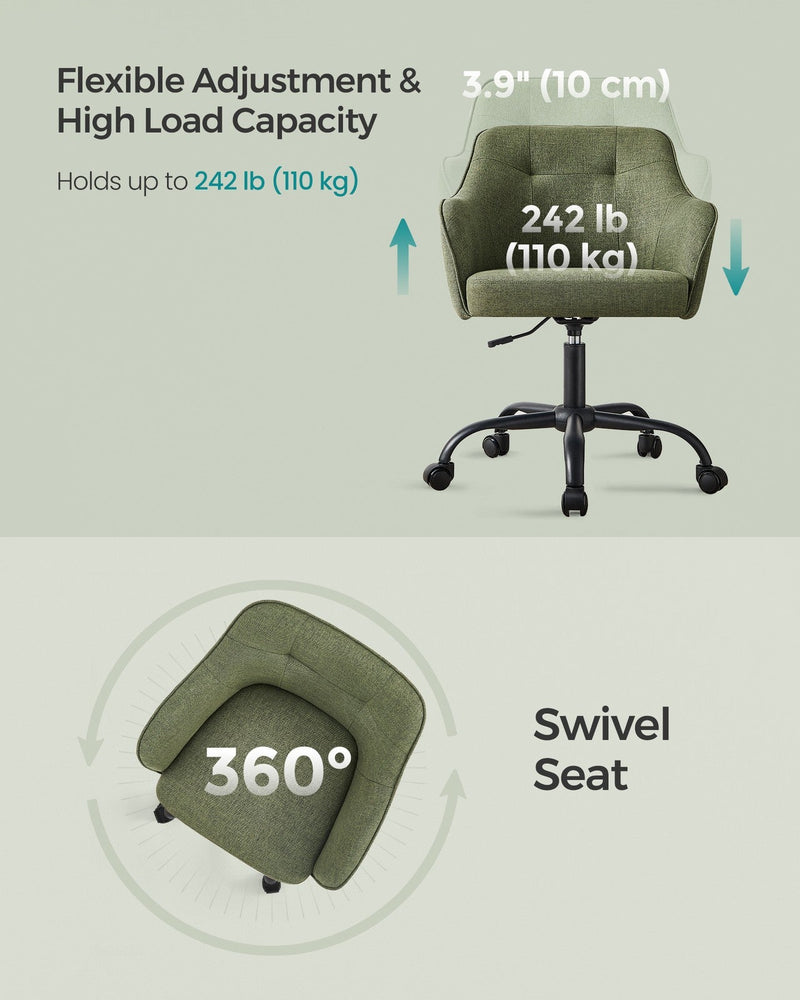 Diagram of the chair raising through 10 cm of height travel with a 110 kg load rating