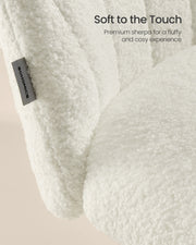 Close-up of teddy fleece fabric texture on chair